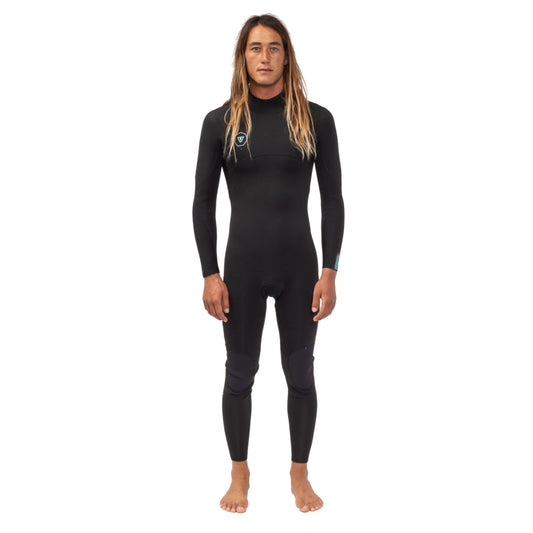 Long John Vissla 7 Seas 3-2 Full Chest Zip Preto