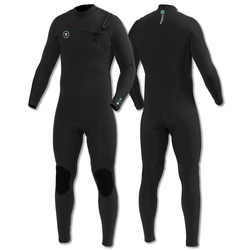 Long John Vissla 7 Seas 4-3 Full Chest Zip Preto