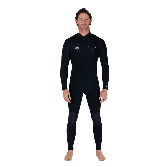 Long John Vissla 7 Seas 4-3 Full Chest Zip Preto
