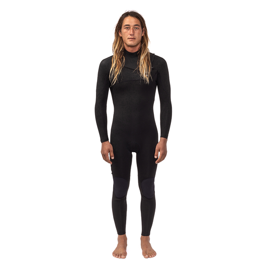 Long John Vissla 7 Seas 4-3 Full Chest Zip Preto