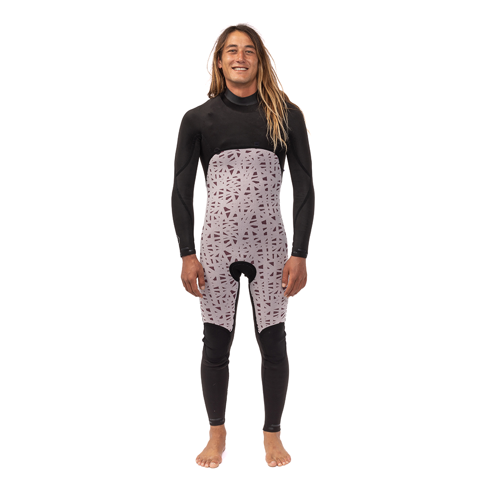 Long John Vissla 7 Seas 4-3 Full Chest Zip Preto