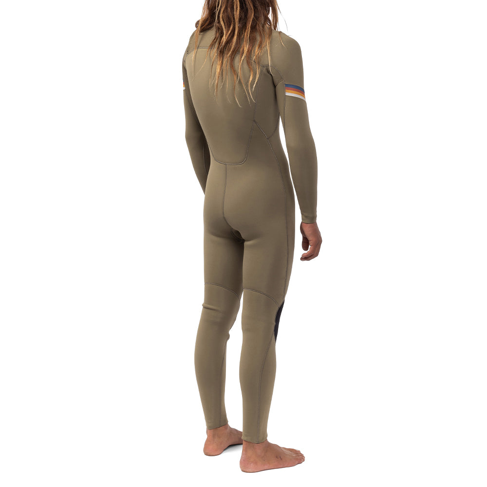 Long John Vissla 7 Seas Raditude 3-2 Full Chest Zip Caqui Escuro