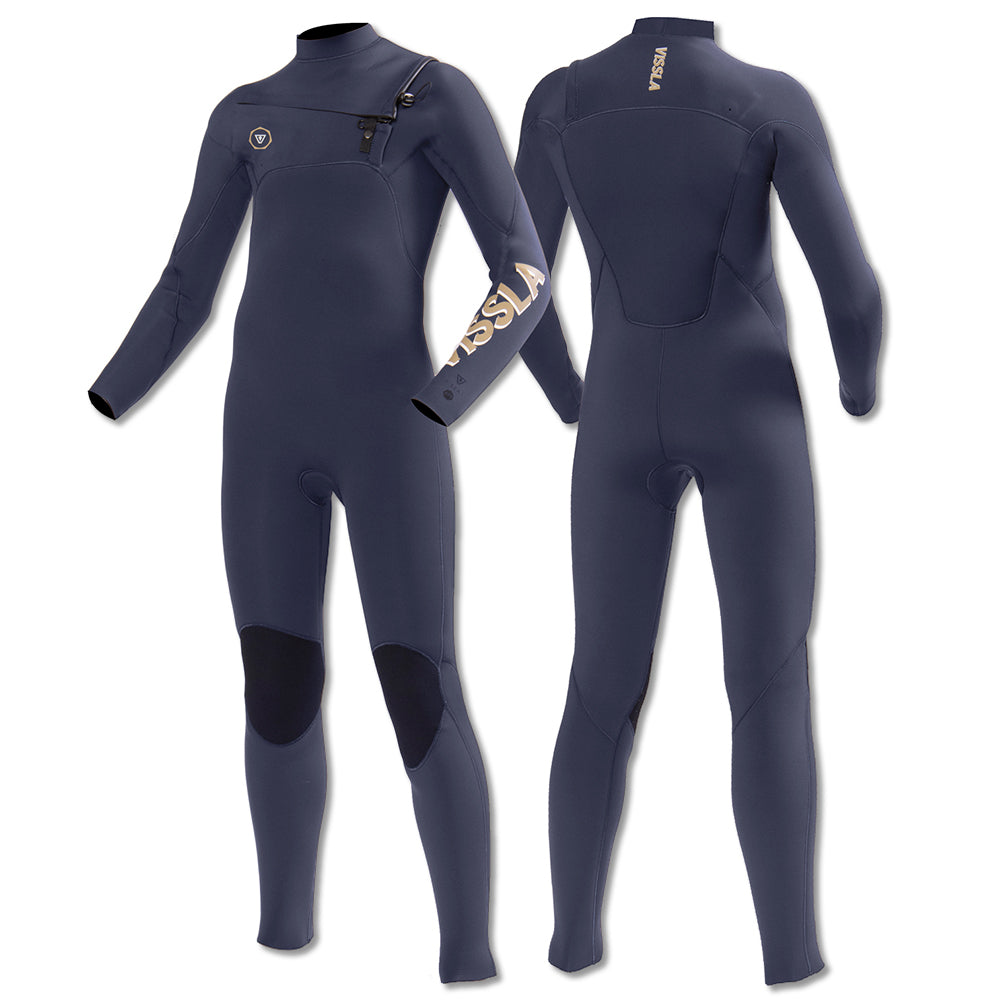 Long John Juvenil Vissla 7 Seas Boys 3-2 Full Chest Zip Marinho