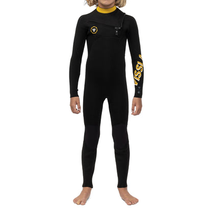 Long John Juvenil Vissla 7 Seas Boys 3-2 Full Chest Zip Preto