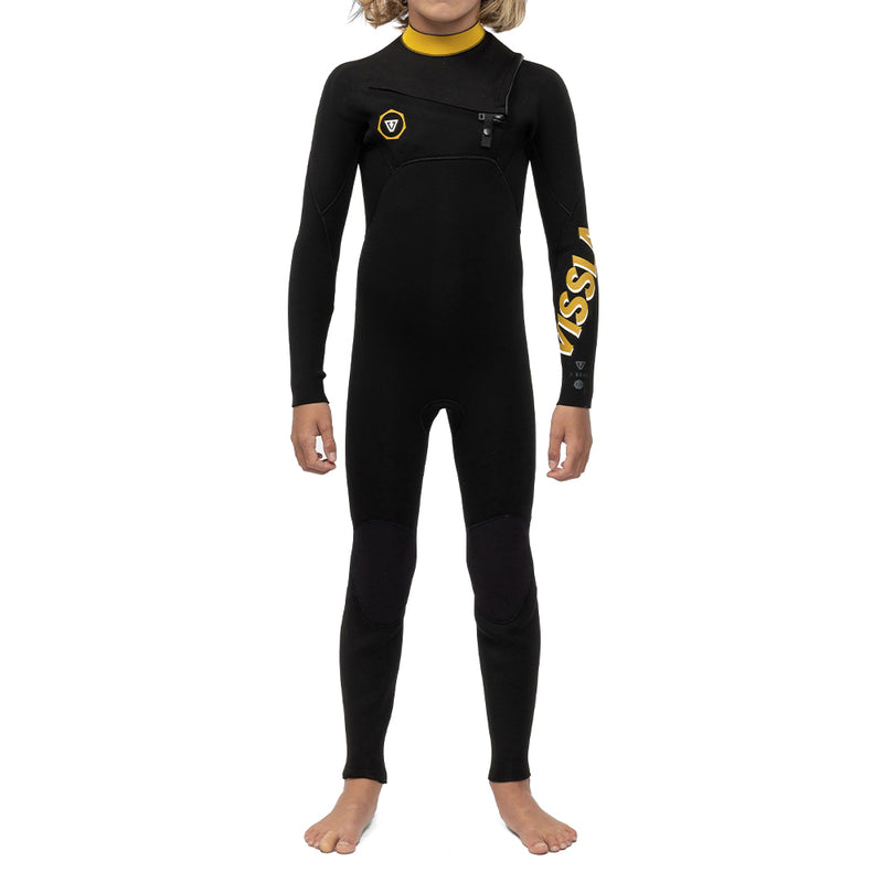 Long John Juvenil Vissla 7 Seas Boys 3-2 Full Chest Zip Preto