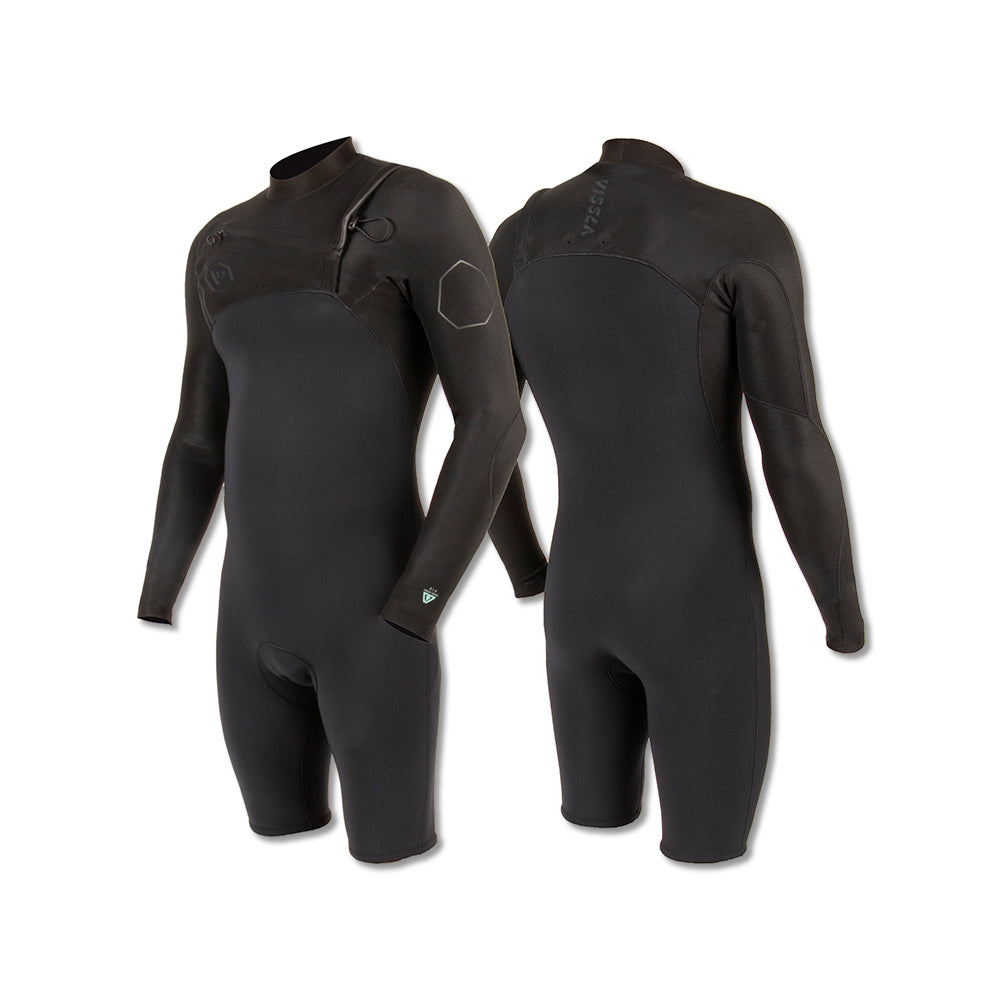 Short John Vissla High Seas II 2-2 LS Spring Preto