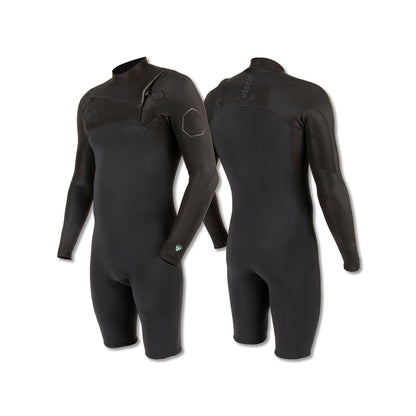 Short John Vissla High Seas II 2-2 LS Spring Preto