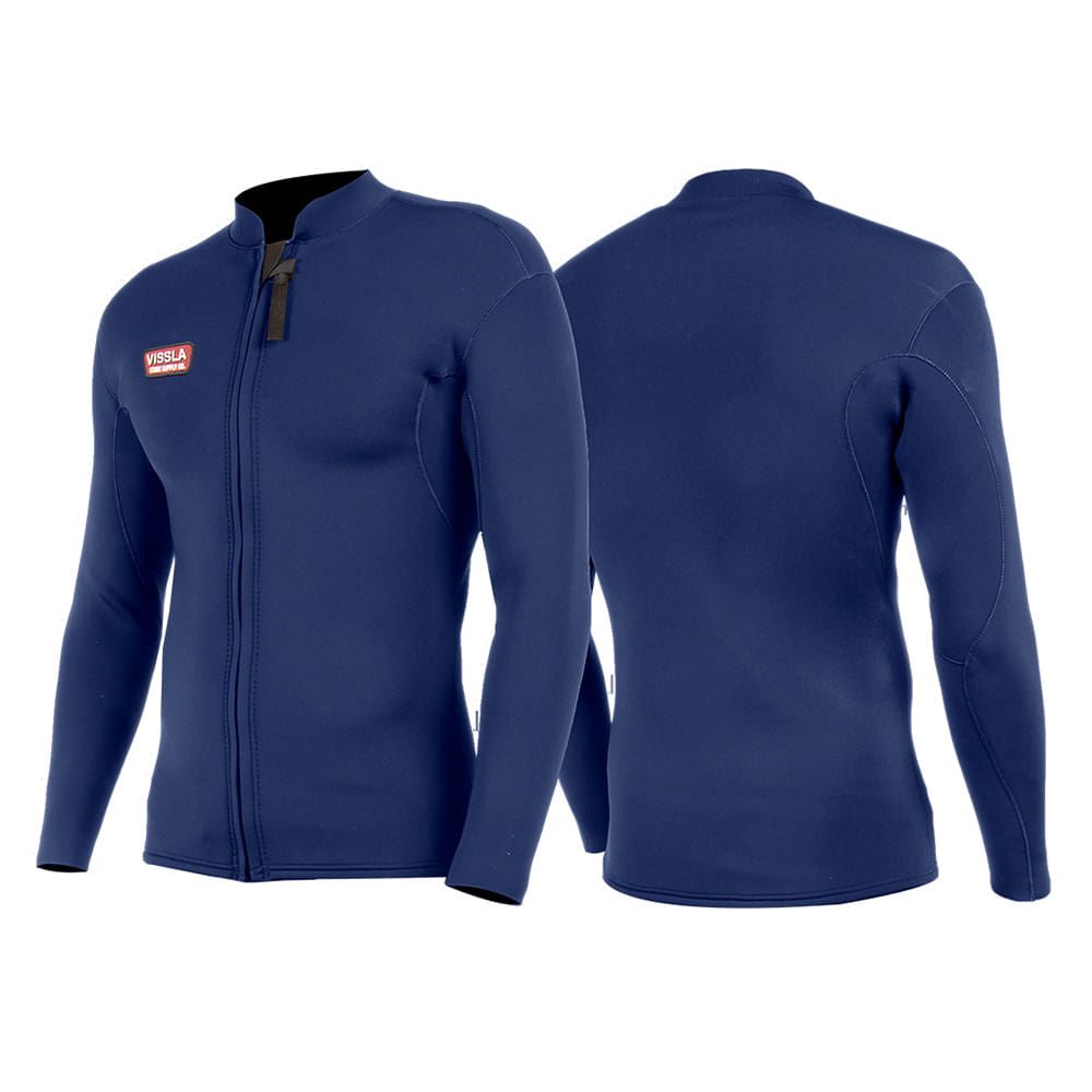 Jaqueta Neoprene Vissla Solid Sets 2MM Front Zip Marinho