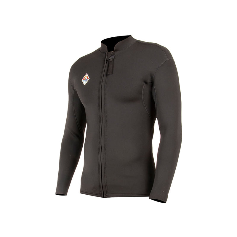 Jaqueta Neoprene Vissla Solid Sets 2MM Front Zip Preto